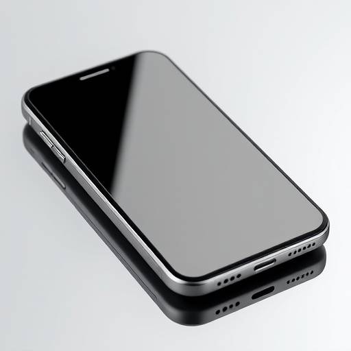 Product photography of a sleek smartphone with reflective surfaces